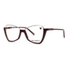 Women's eyeglasses Karl Lagerfeld KL 354 601 in dark brown with chic cat-eye design and gold detailing.