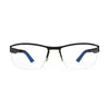 Titanium Man Eyeglasses Marvelous B8 BUTCH 03 03 with black and blue design, showcasing elegance and comfort.