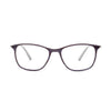 Front view of MARCCAIN MC81187 BS woman eyeglasses, showcasing stylish purple frames and comfortable design.