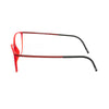 Side view of Silhouette 1590/75 3040 eyeglasses showcasing sleek red frames and comfortable design.