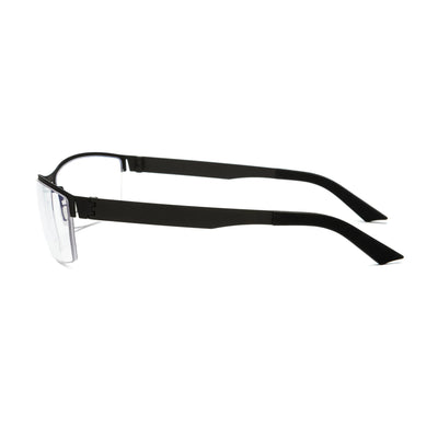 Side view of Marvelous B8 BUTCH 03 03 titanium eyeglasses, showcasing sleek design and lightweight black frame.