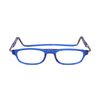 Flexible blue reading glasses with a contemporary design, perfect for casual and stylish wear.