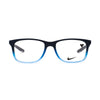 NIKE 5019 422 eyeglasses featuring a sleek black and blue gradient design, perfect for style and performance.