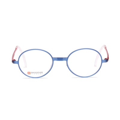 Unisex eyeglasses Swiss Flex SFR07 with stylish blue frames and durable design for kids' everyday use.