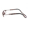 Side view of Clic FLEX XL TORTOISE reading glasses showcasing tortoiseshell pattern and flexible frame design.