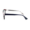 Side view of Genesis GV1541 1 woman eyeglasses showcasing vibrant colors and stylish design details.