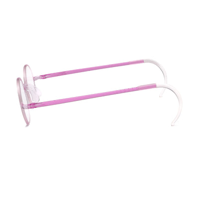 Unisex Swiss Flex SFR07 37 eyeglasses showcasing clear pink frames and durable design, perfect for kids' everyday use.