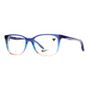 Stylish NIKE 5054 434 eyeglasses in blue and pink gradient, featuring contemporary design and lightweight comfort.