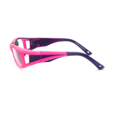 Unisex kids eyeglasses Leader C2 36530 9210 in pink and purple, featuring a stylish design and durable material.