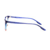 Side view of NIKE 5054 434 eyeglasses showcasing their stylish blue frame and lightweight design features.