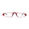 Bold red Duggert 6933 ROT reading glasses with a modern design, perfect for style-conscious readers looking for clarity.