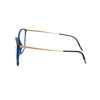 Silhouette 1607/75 4530 eyeglasses side view showcasing blue frames and gold temple accents for timeless elegance.