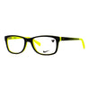 NIKE 5058 410 eyeglasses in black and neon yellow with a contemporary design for style and comfort.