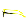 Side view of NIKE 5058 410 eyeglasses featuring neon yellow frames and sleek design for comfort and style.