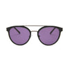 S.Oliver S99773 700 sunglasses with purple lenses and a sleek black frame for luxury and style.