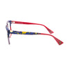 Side view of vibrant Genesis GV1556 3 unisex eyeglasses featuring a colorful frame and stylish design details.