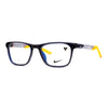 NIKE 5509 29 eyeglasses featuring a modern design with blue and yellow accents for stylish everyday wear.