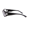 Side view of unisex black Leader C2 36540 1010 eyeglasses for kids, showcasing sleek design and sturdy build.