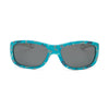 Marion Ramm 45560 B sunglasses in turquoise with floral pattern and gray lenses, offering stylish UV protection.