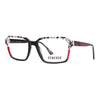 Unisex Genesis GV1557 3 eyeglasses with bold black and red design, featuring contemporary style and modern flair.