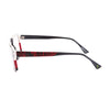 Unisex Genesis GV1557 3 eyeglasses showcasing vibrant red and black design from the side perspective.