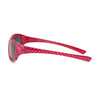 Marion Ramm 45560 P sunglasses in vibrant red with polka dots and polarized lenses, showcasing stylish side view.