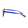 NIKE 5538 403 children's eyeglasses side view showcasing vibrant blue arms and lightweight acetate frame.