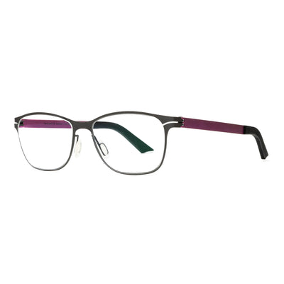 Marvelous GX6126 15 06 titanium eyeglasses with sleek black frames and purple accents, showcasing stylish design and comfort.