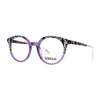 Woman Eyeglasses Genesis GV1563 1 in bold purple and black design, showcasing modern style and vibrant colors.