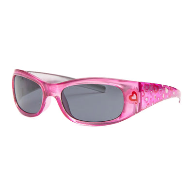 Stylish pink Marion Ramm sunglasses with heart design and gray lenses, perfect for elevating your look.