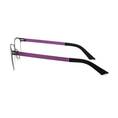 Side view of Marvelous GX6126 15 06 titanium eyeglasses with stylish purple and black frames.