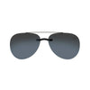 Sleek unisex aviator sunglasses with dark lenses and a minimalist design, perfect for a stylish summer look.