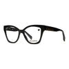 Women's Karl Lagerfeld KL 6150 1 eyeglasses in black, featuring a modern cat-eye design and stylish branding.