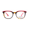 Unisex Genesis GV1575 2 eyeglasses featuring a bold tortoiseshell design with vibrant red accents.