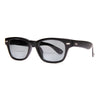 Stylish black bifocal sunglasses with gray lenses for sun protection and reading convenience.