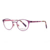 Kids eyeglasses Janosch J78 137 in pink stainless steel, featuring stylish design and colorful temple details for durability.