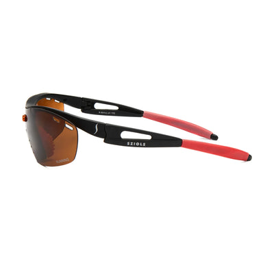 SZIOLS 49122 ROT RUBBER sunglasses with sleek black frame and red accents, designed for active lifestyles and UV protection.