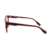 Side view of Karl Lagerfeld KL 6177 601 women's eyeglasses in burgundy, showcasing a modern design and stylish durability.