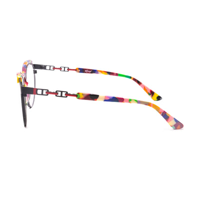 Side view of Kaos KK561 2 colorful women's eyeglasses showcasing vibrant design and modern style.