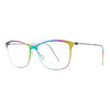 Stylish rainbow titanium eyeglasses for women, Marvelous KALE 99, combining durability and fashion.