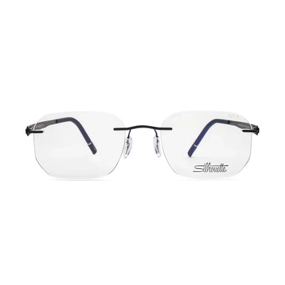 Silhouette 5555/KX 4540 eyeglasses with sleek black frames and clear lenses, embodying timeless elegance and comfort.