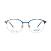 Stylish Kxos KKV492 3 stainless steel eyeglasses with vibrant blue accents and modern design.