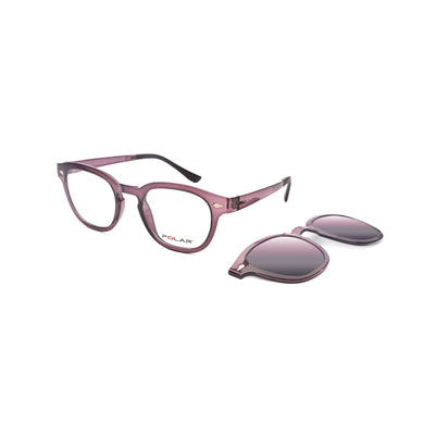 Polar Ultem POR448 27 unisex eyeglasses in purple with detachable sun lenses, perfect for kids' everyday adventures.