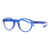 Stylish blue panto reading glasses, combining retro charm with modern design for a chic look.