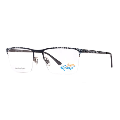 Unisex Kaos KKV495 3 eyeglasses featuring bold black and white frame design and stainless steel material.