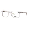 NIKE 7246 900 eyeglasses in clear acetate, stylish design, suitable for men and women, featuring Nike logo.