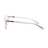 Side view of NIKE 7246 900 eyeglasses showcasing clear acetate frame and stylish silver temple arms.