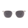 Stylish white frame sunglasses with dark lenses for trendy outdoor protection.