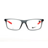 NIKE 7272 34 men's eyeglasses in gray and red, showcasing modern design and durable frame for everyday use.