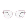 Silhouette 5561/MW 7205 eyeglasses with pink frame and clear lenses, showcasing timeless elegance and sophisticated style.